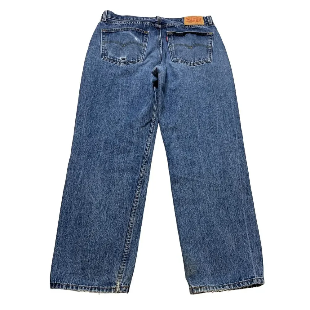 Levi's 550 Medium Wash Straight Leg Relaxed Denim Jeans Size 36 x 32
